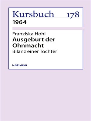 cover image of Ausgeburt der Ohnmacht